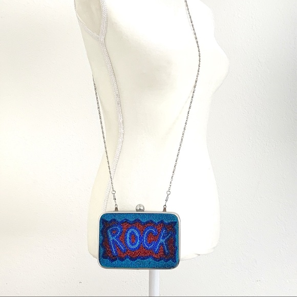 LaSera Franchi Beaded Rock clutch evening purse - Picture 2 of 7